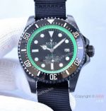 Swiss Grade Copy Rolex Deepsea Blaken Green Watch 44mm Nylon Strap